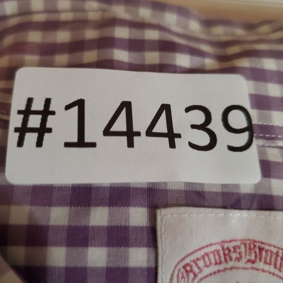 Brooks Brothers Shirt Mens Medium Purple Gingham 346 Original Polo Non-Iron - Picture 10 of 10